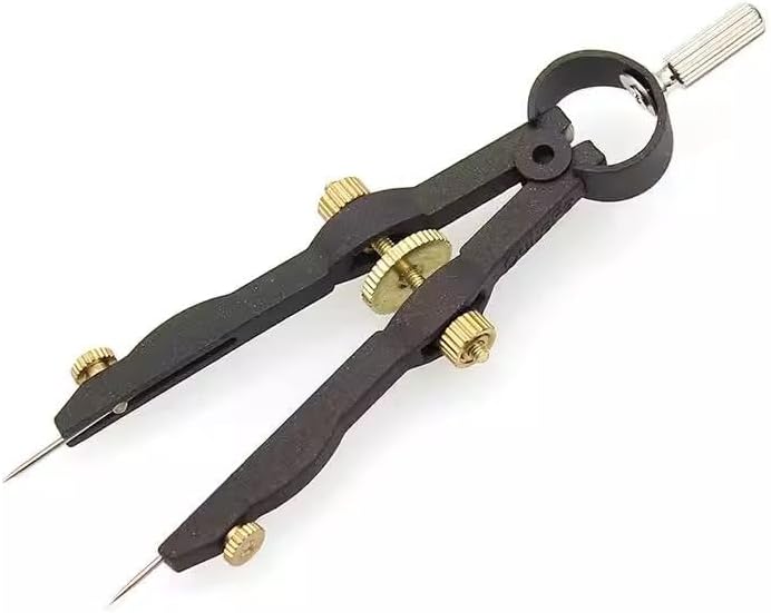 nophike 1.75 Inch Leather Compass Adjustable Lockable，Leather Crafts Tools，Professional Compass for Geometry，Compass Drawing Tool (Black 1.75 Inch) - Image 2